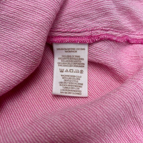 Free People Gauze Shirt Long Sleeve Pink Stripe Pocket High Low Button Up XS - Picture 6 of 11